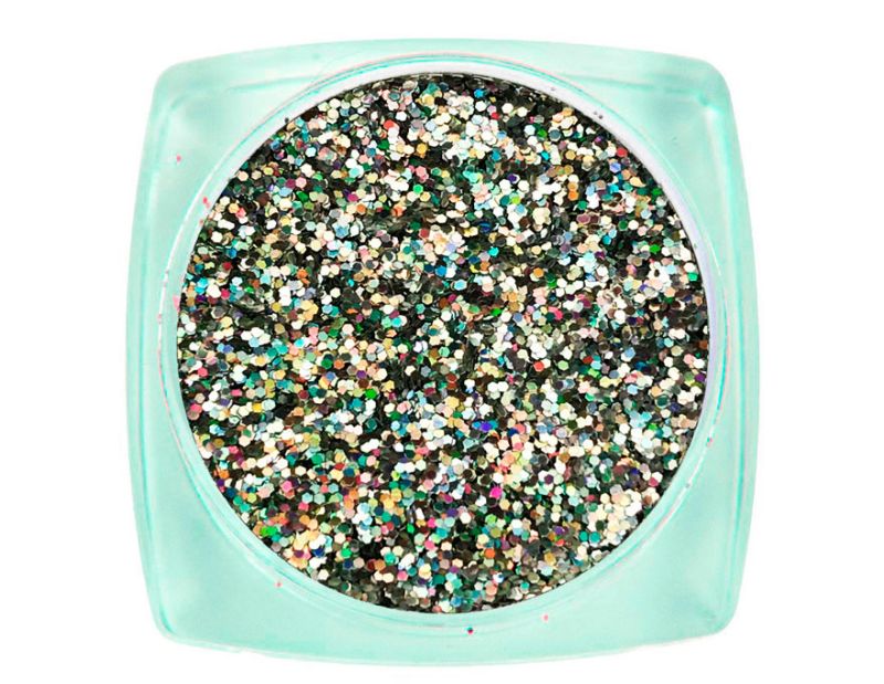 Komilfo spangles 104G, size 0.4 mm, (silver, hologram) E, 2.5 g
