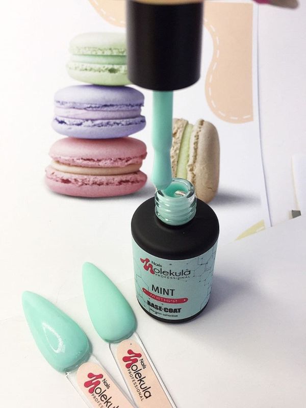 Molekula База для ногтей Base Colour Mint (мятный), 12 мл