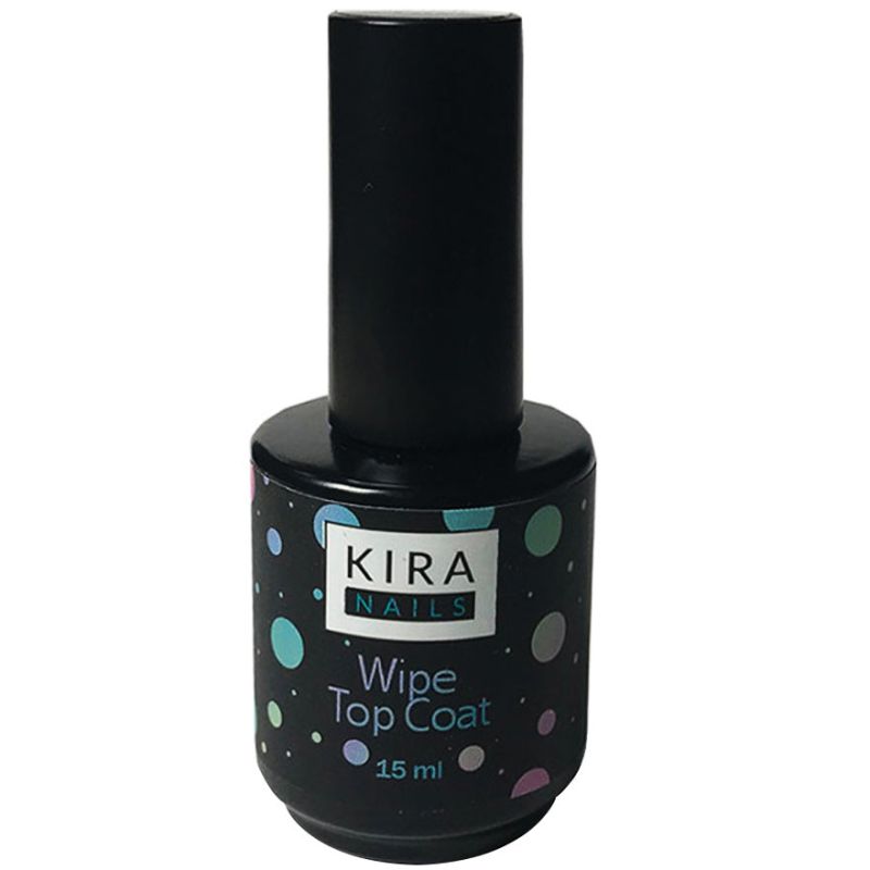 Kira Nails Wipe Top Coat - fixer for gel polish with a sticky layer, 15 ml