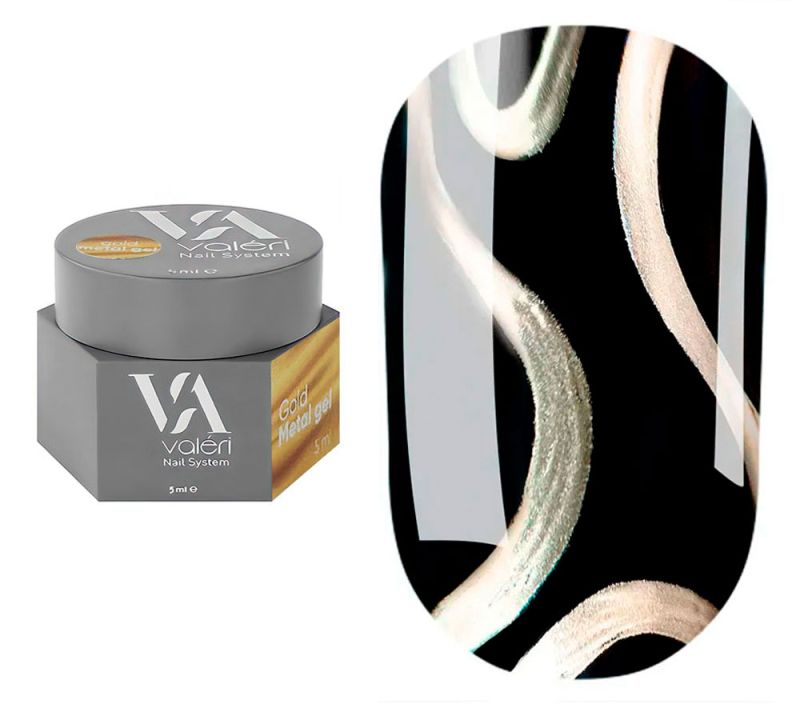 Valeri Гель-краска для ногтей Gold Metal Gel, 5 мл