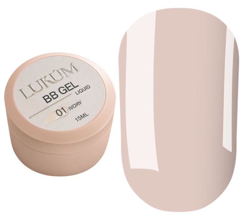 Lukum Гель для нігтів BB Crem Gel №01 Ivory, 15 мл