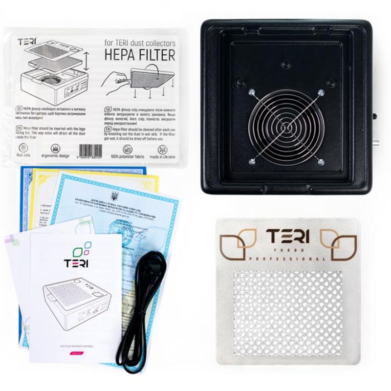 TERI 800 M Manicure hood black desktop (gold mesh)
