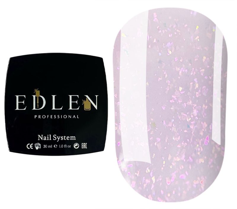 Edlen Nail base Cover base Shimmer 67 (milky purple with colored gold leaf), 30 ml