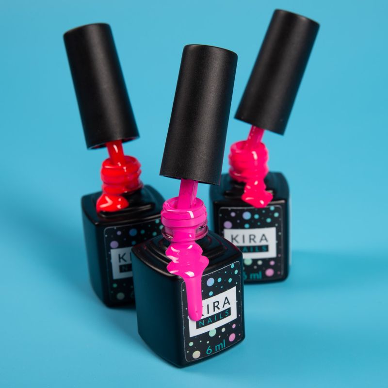 Гель-лак Kira Nails №172 (кораловий, неоновий, напівпрозорий), 6 мл