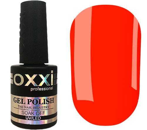 OXXI Гель-лак для ногтей №112 (яркий красно-оранжевый, неоновый), 10 мл