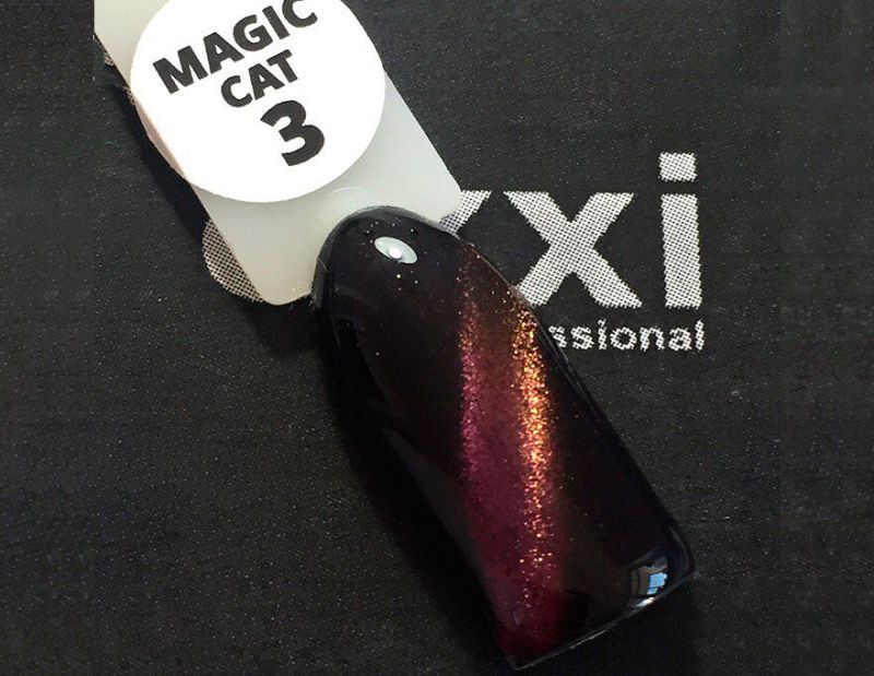 Гель-лак OXXI magic cat №003 (коричневый с фиолетовым магнитным бликом), 10 мл
