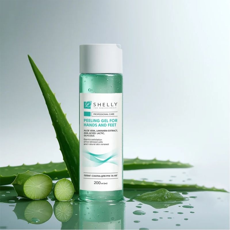 Shelly Peeling-roll for hands and feet with aloe vera, mint extract and aha acids, 200 ml