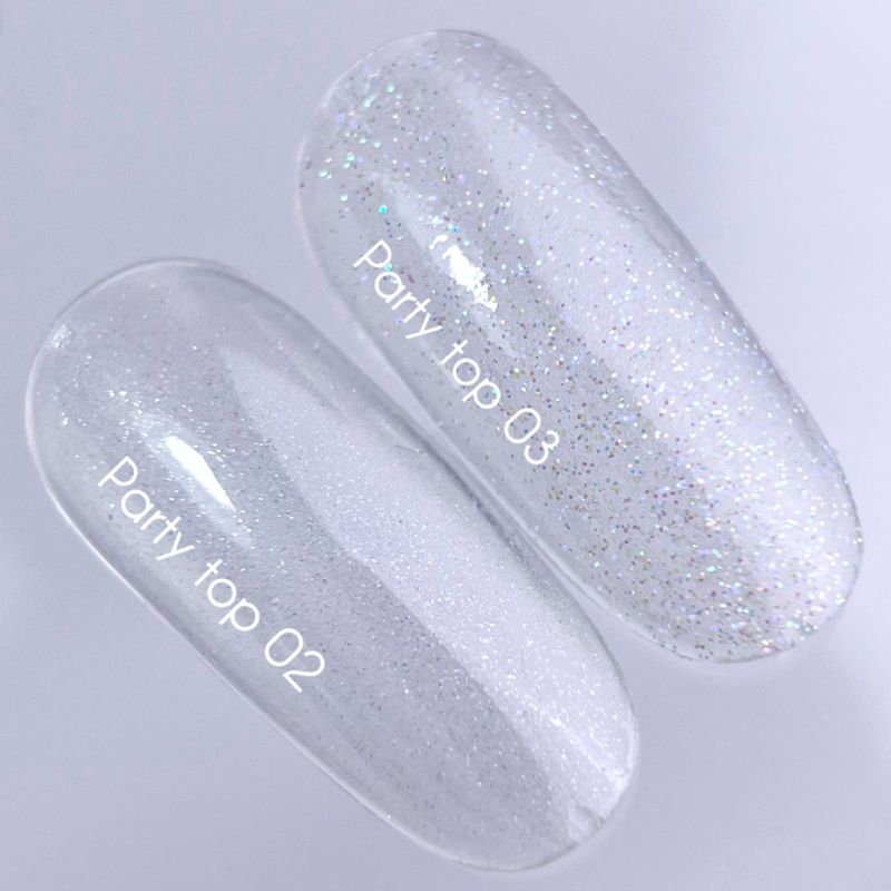 Nails Of The Day Nail top Party top No. 03 (transparent with medium shimmer), 10 ml