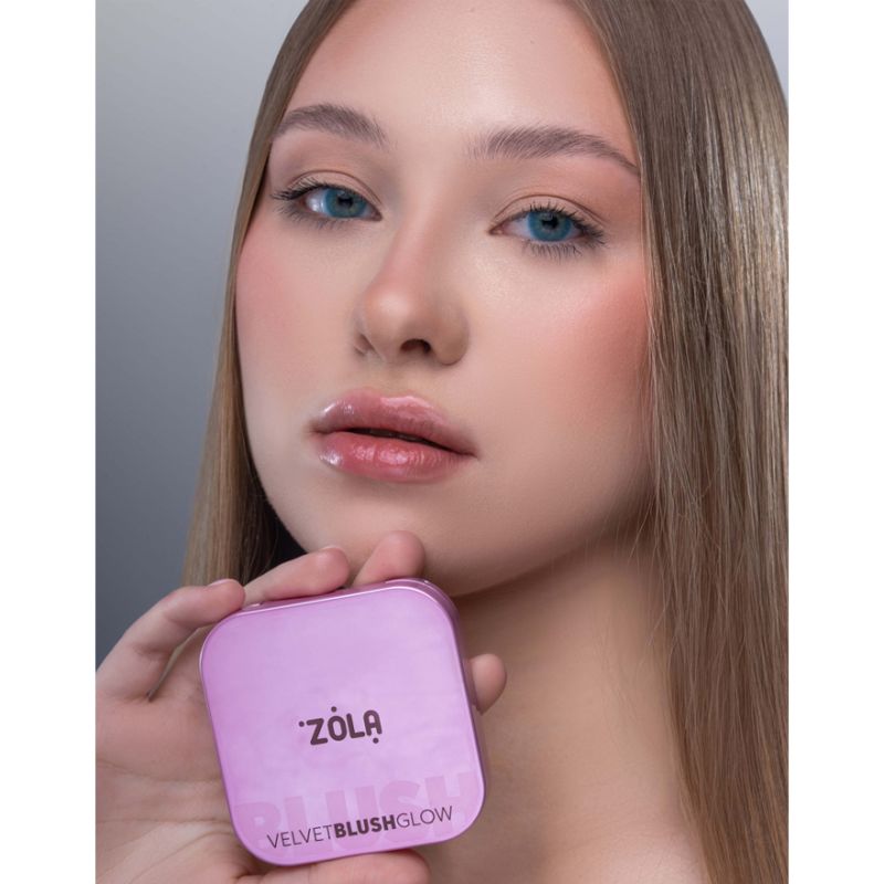 ZOLA Румяна Velvet Blush Glow 01 Кораловый Сон Dream Coral, 8.5 г