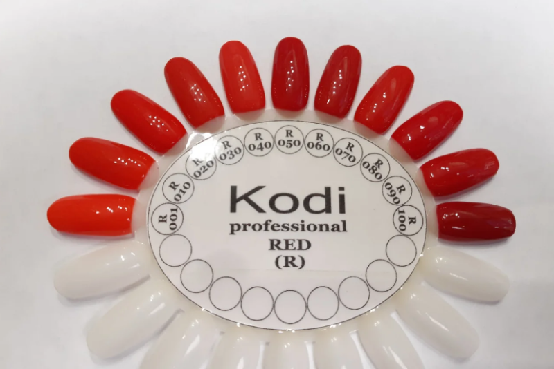 Gel polish Kodi Professional No. R 080 (colored red, enamel), 12 ml