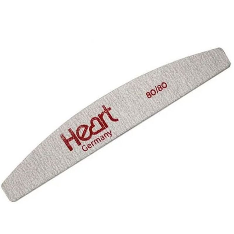Пилочка для ногтей HEART Half 80/80, полукруг, серая