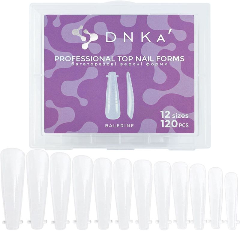 DNKa Top forms for extensions Professional Top nail forms Balerine, 120 pcs