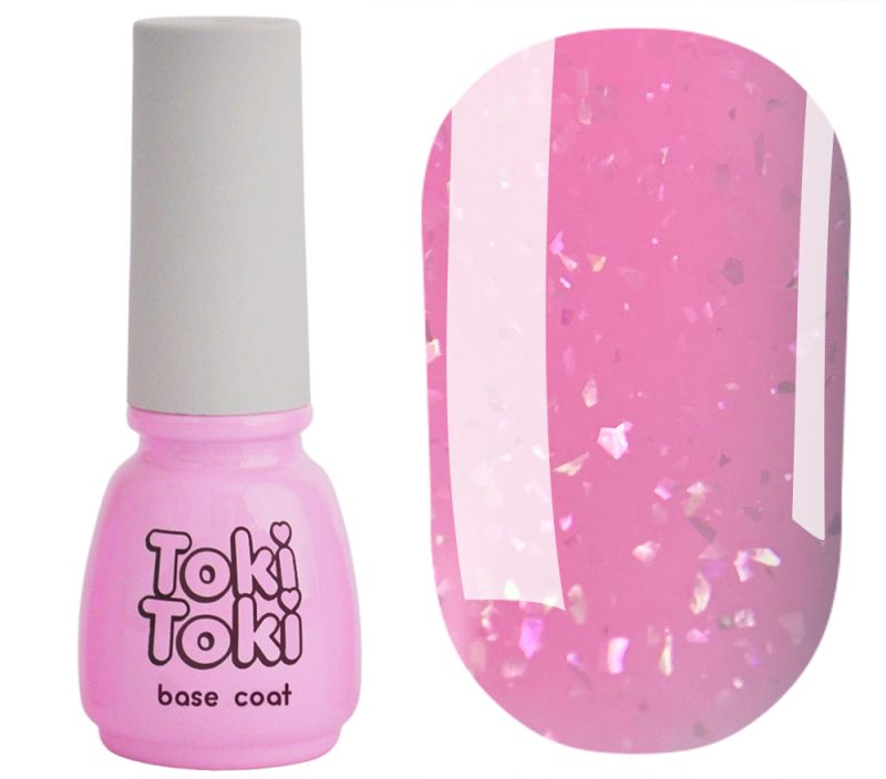 Toki Toki Nail base Stars Base SB10 (hot pink with gold leaf), 5 ml