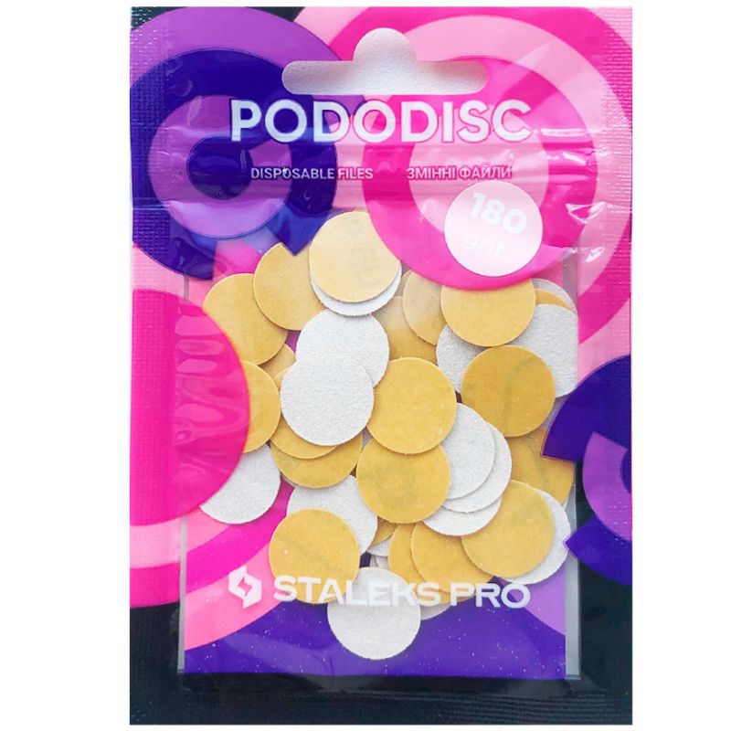 Replacement files white for pedicure disc PODODISC STALEKS PRO S 180 grit (50 pcs)