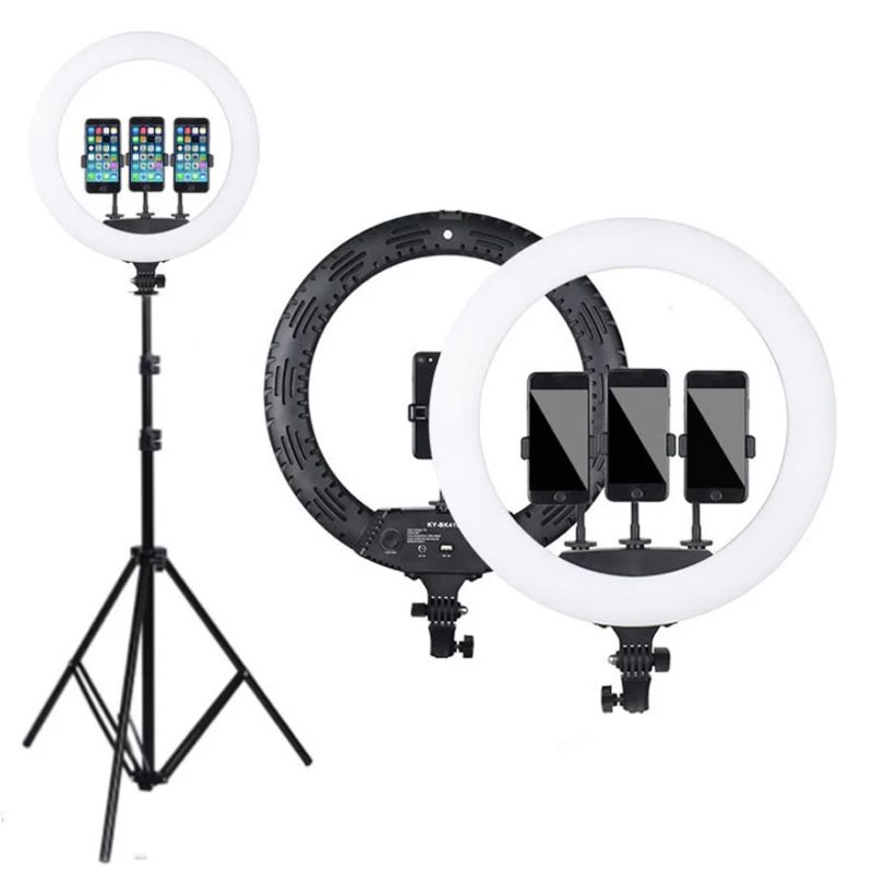 Professional ring lamp Soft Ring Light RL-18 (3 mounts + remote control + tripod + bag) ring diameter 45 cm, (warranty 1 month)