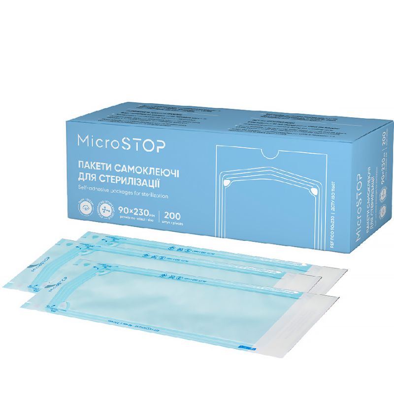 MicroSTOP Self-adhesive bags for sterilization in an autoclave 90x230 (200 pcs.)