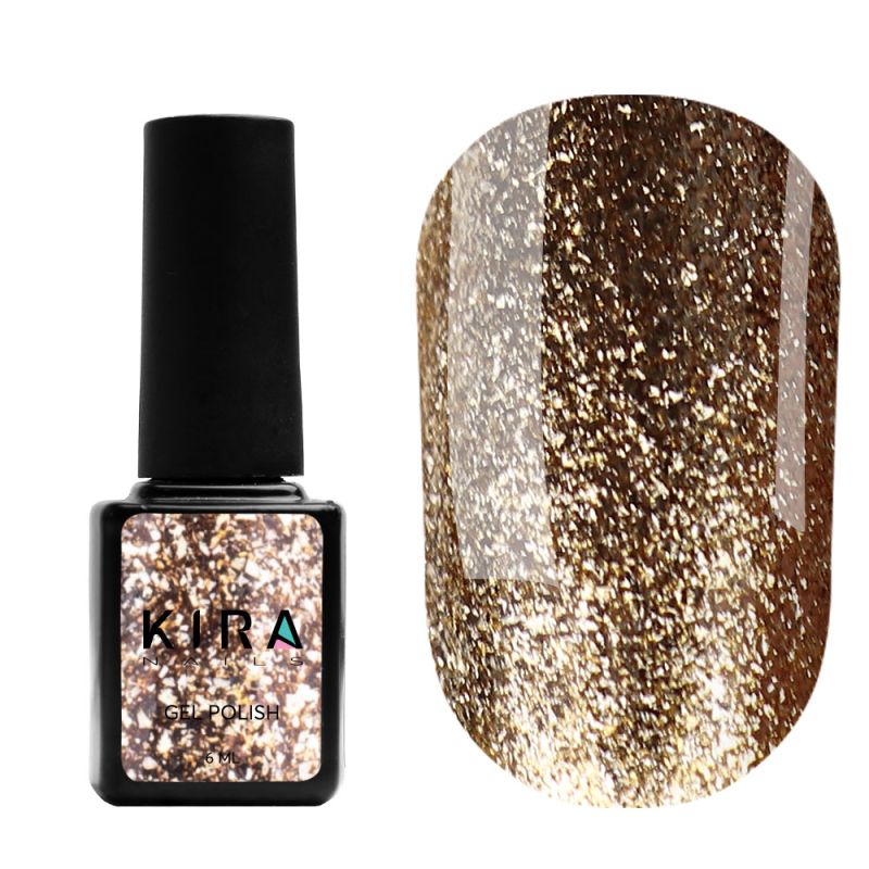 Kira Nails 24 Karat gel varnish No. 005 (champagne gold with a lot of sparkles), 6 ml