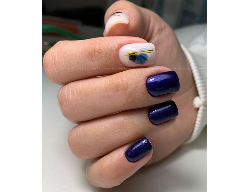 Gel varnish Atica Falling Stars GPM86 (blue, micro-shine), 7.5 ml