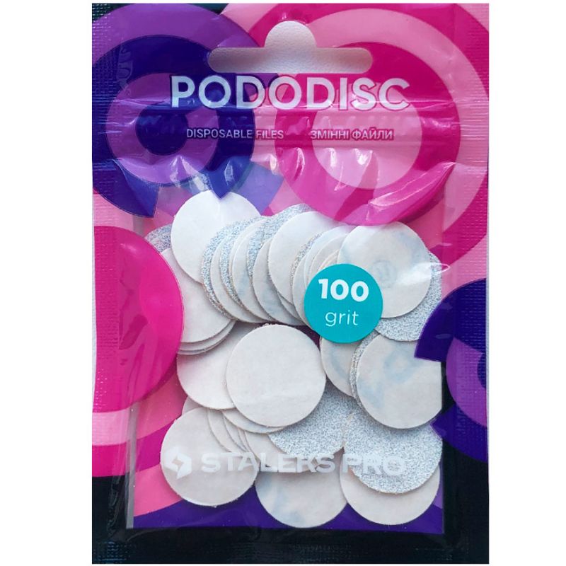 Сменные файлы белые для педикюрного диска PODODISC STALEKS PRO M 100 грит (50 шт)