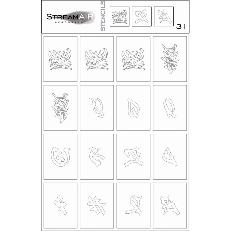 StreamAIR Airbrush stencil No. 31