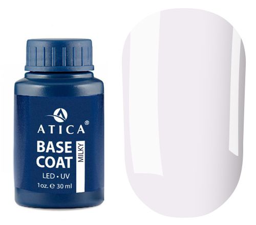 Atica rubber camouflage base for Milky gel polish (milk), 30 ml