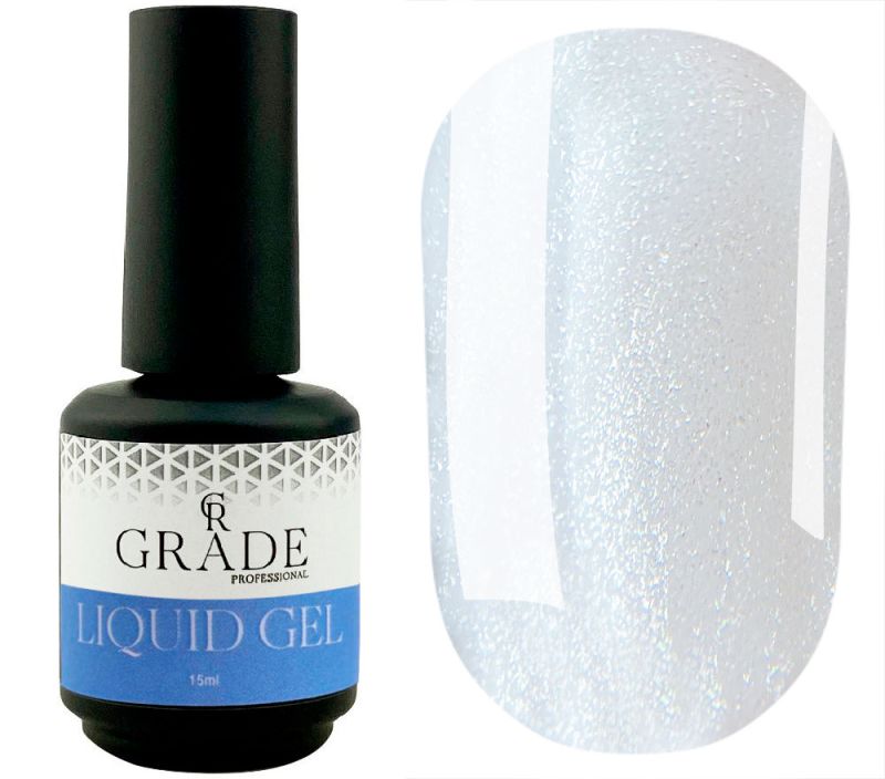 Grade Гель жидкий Liquid gel Shine 01 (молочный с шиммером), 15 мл
