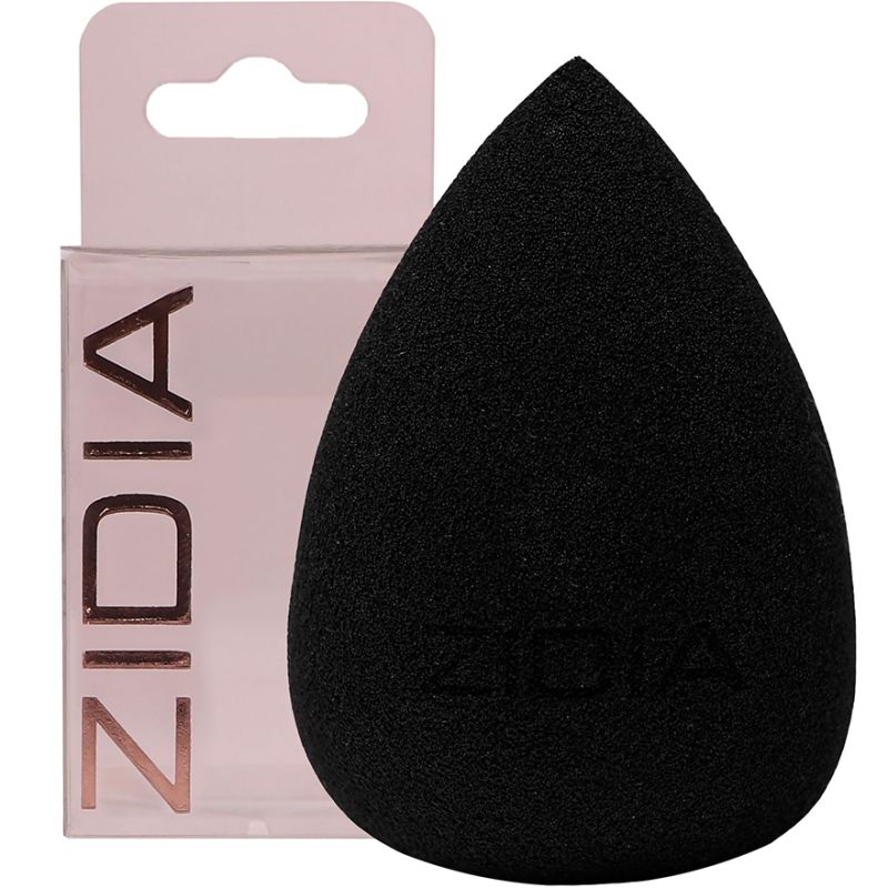 Спонж ZIDIA MakeUp Blender "Letizia", капля со скосом, черный в коробочке (без латекса)
