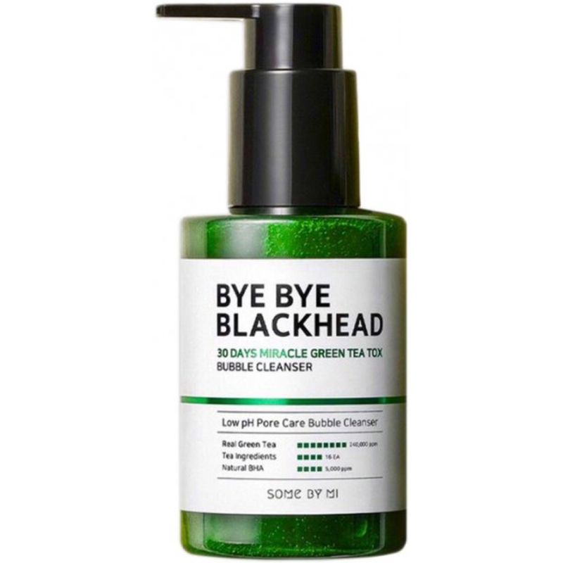SOME BY MI Bye Bye Blackhead 30 Days Miracle Green TeaTox Bubble Cleanser Blackhead Foam Mask, 120 g