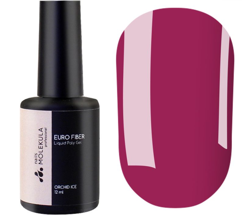 Molekula Гель для ногтей Euro Fiber Gel Wild Cherry (дикая вишня), 12 мл