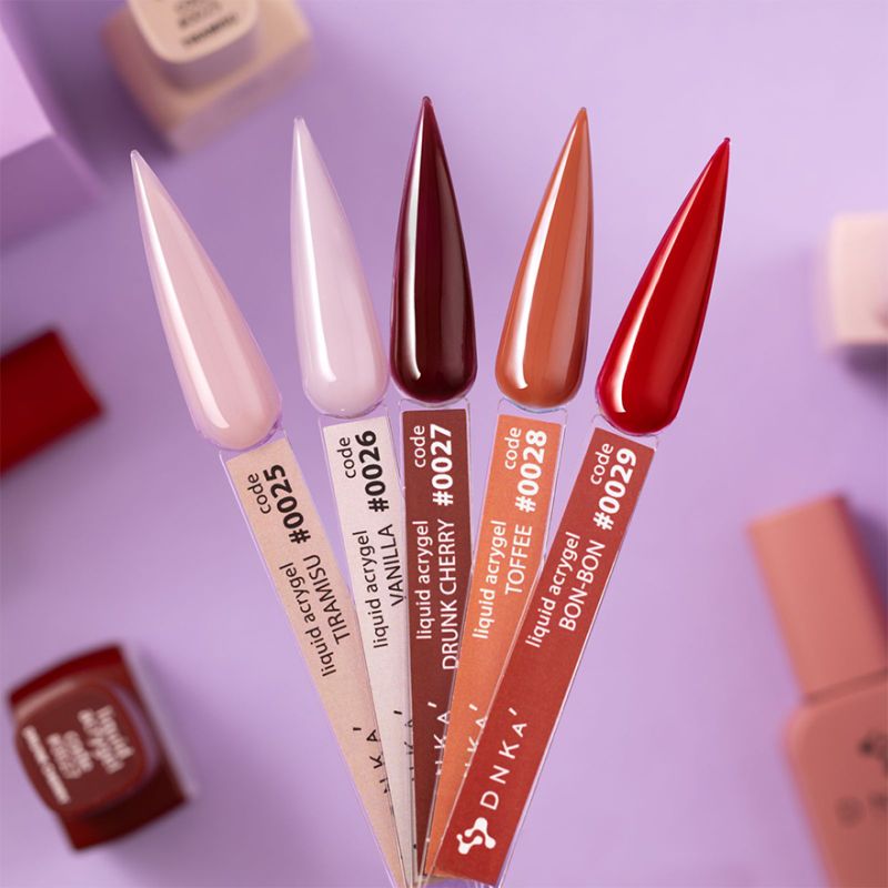 DNKa Гель для ногтей Liquid Acrygel 0027 Drunk cherry, 12 мл