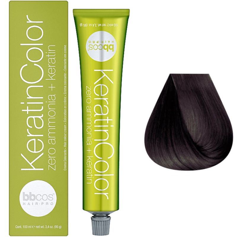 Bbcos Keratin Color Крем-краска для волос 5/01 каштановый светло-пепельный, 100 мл
