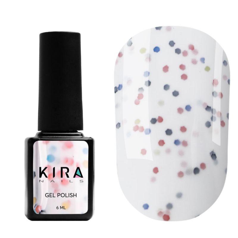 Kira Nails Yoghurt Boom! No. 002 (white ice cream with neon glitters, yoghurt), 6 ml