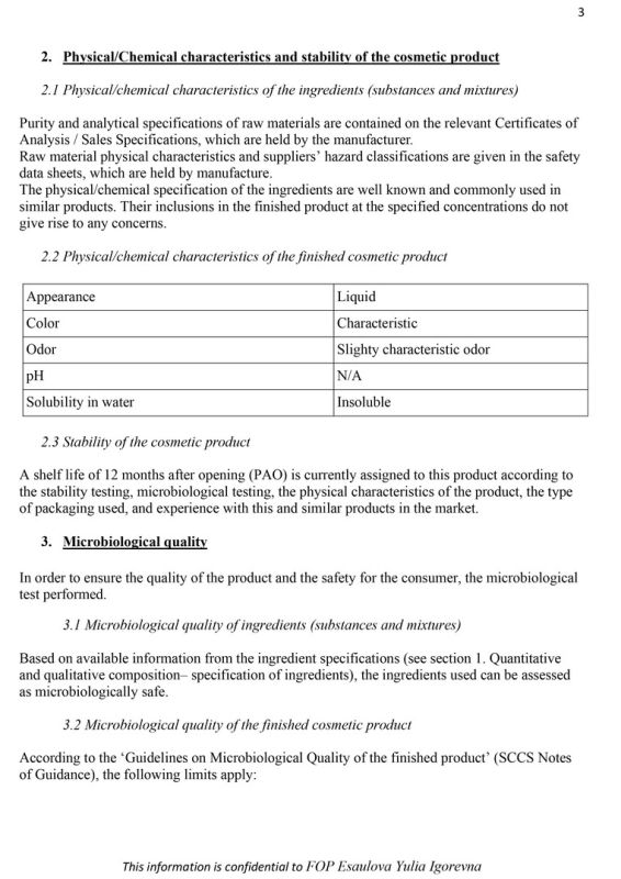 EU Certificate Base Siller (in assortment) - safety assessment