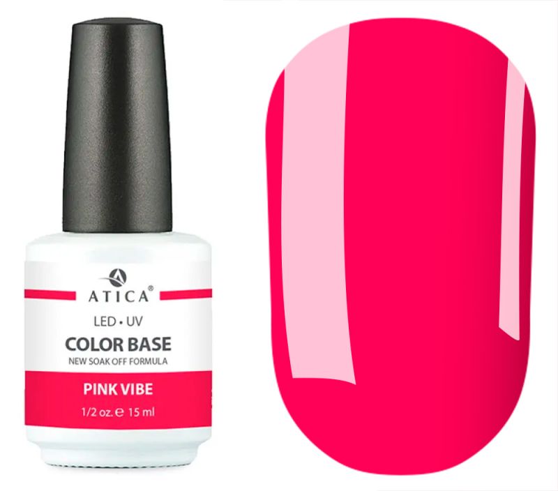 Atica Nail base Color Base Gel Pink Vibe (soak off), 15 ml