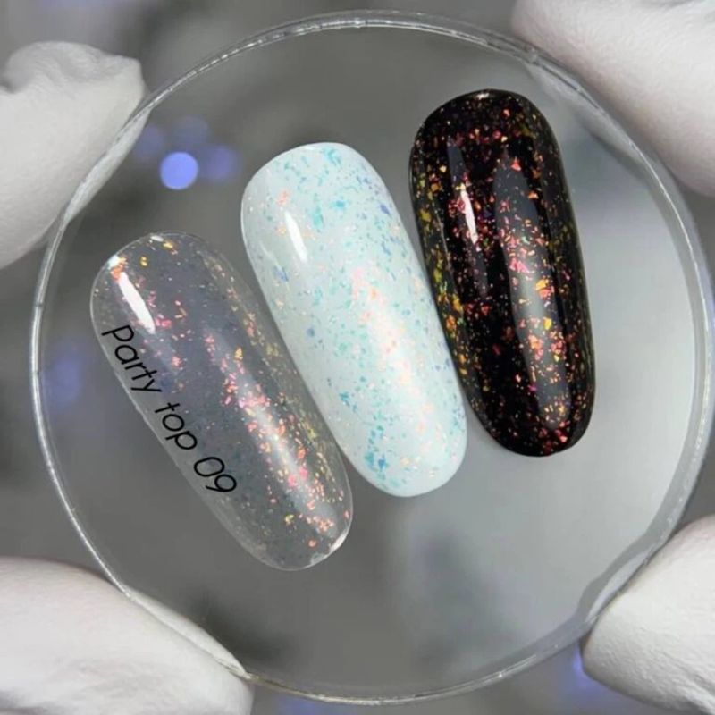 Nails Of The Day Nail top Party top No. 02 (transparent with fine shimmer), 10 ml