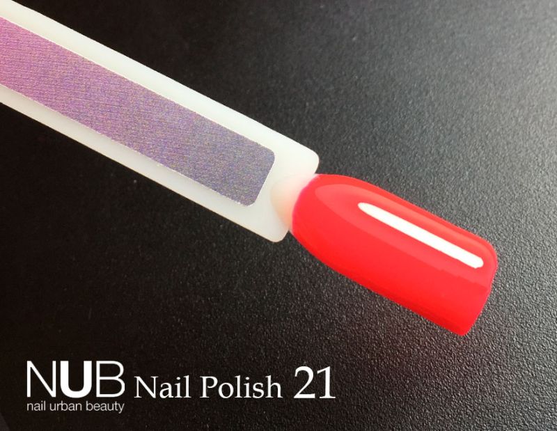 Nail polish NUB 021 Mango Tango (very bright orange-coral, enamel), 14 ml