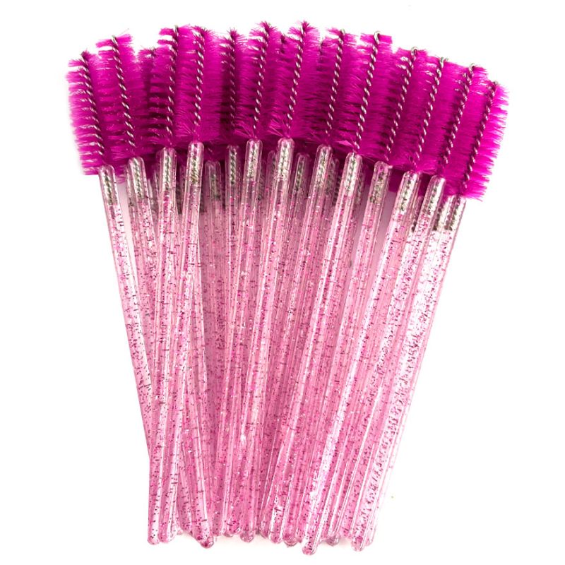 nylon - 50 pcs - фуксія на прозорій основі з рожевими блискітками