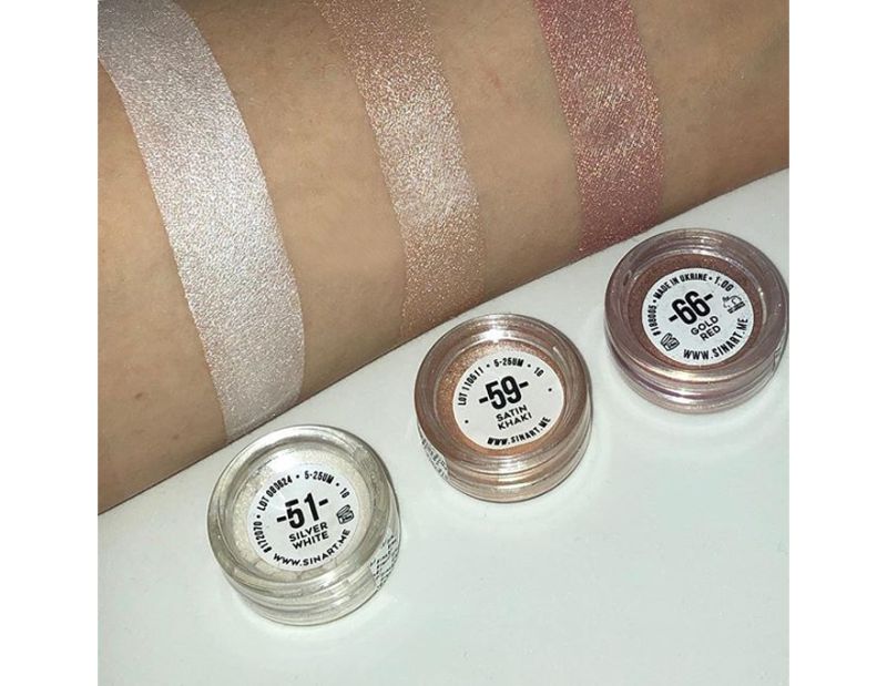 Pigment for eyelids SINART, Gold Red No. 66 (golden pink), 1 g