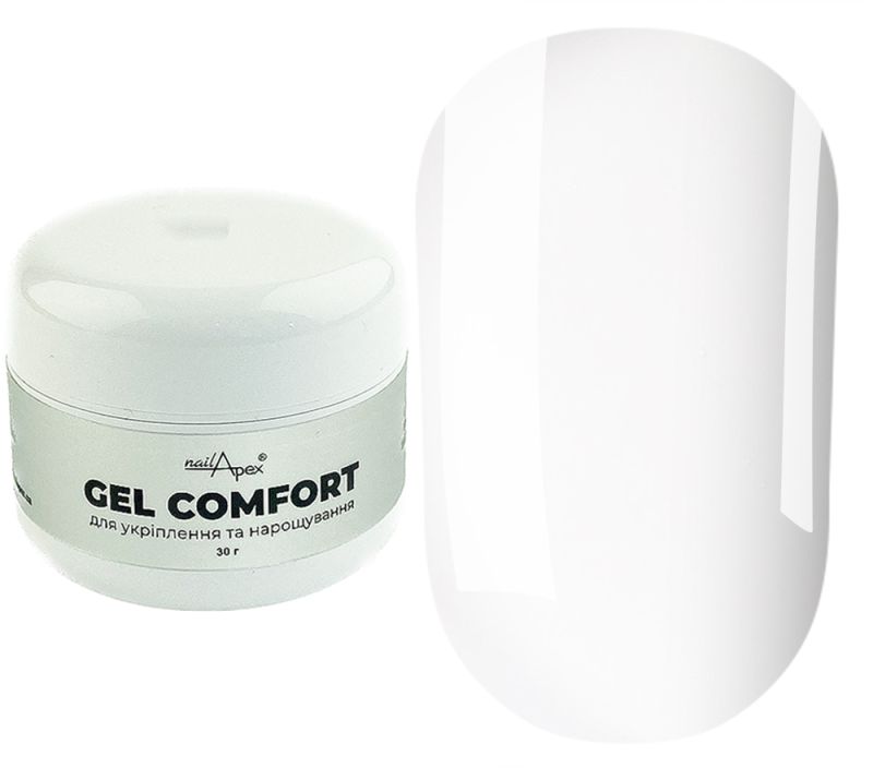 NailApex Gel without sawdust COMFORT GEL №4, milky, 30 ml