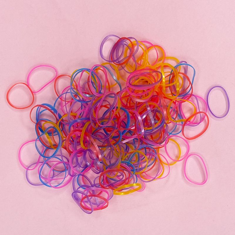 Silicone hair ties small (multicolored No. 2) 1.5 cm, 160 pcs / pack