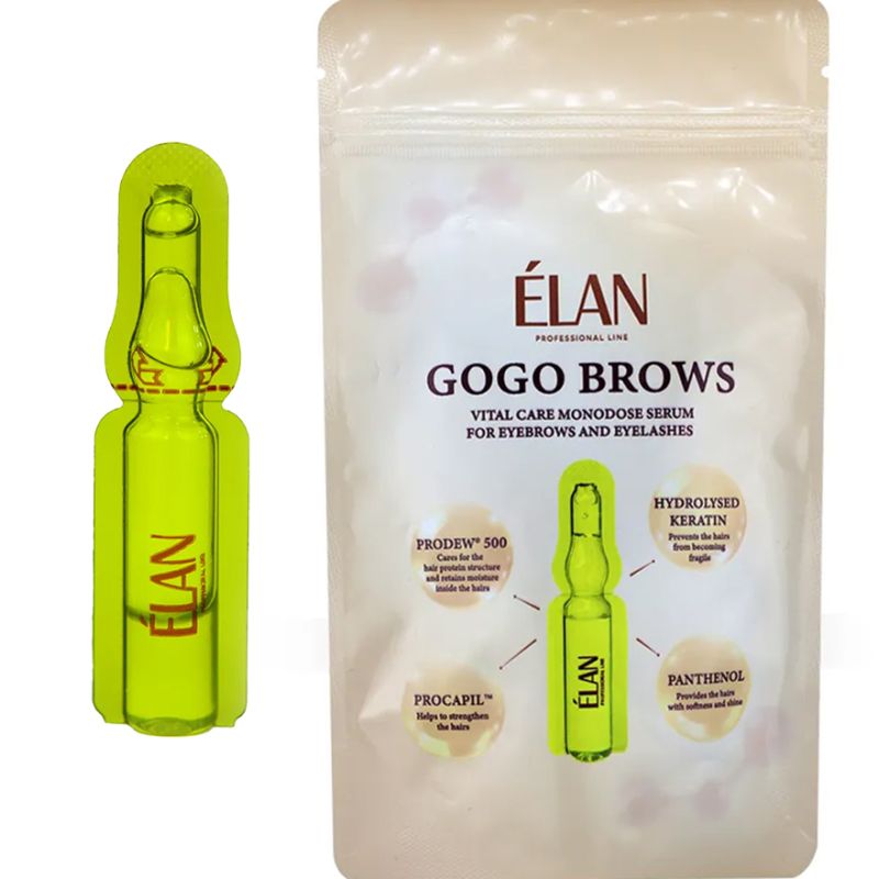ELAN Сироватка для догляду за бровами та віями в ампулах GOGO BROWS