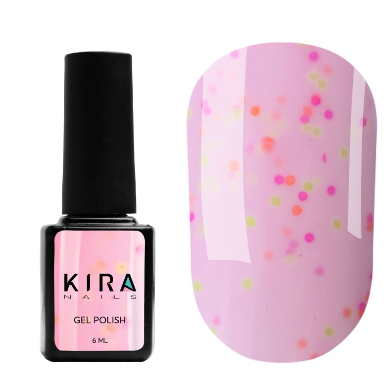 Kira Nails Yoghurt Boom! No. 008 (raspberry cream with neon glitters, yoghurt), 6 ml