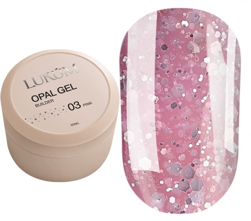 Lukum Гель для ногтей Builder Gel Opal №03 (Pink), 30 мл