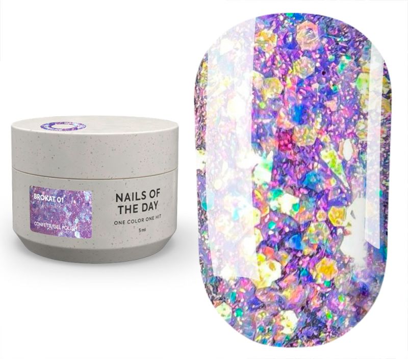 Nails Of The Night Гель для ногтей Brokat gel 01, 5 г