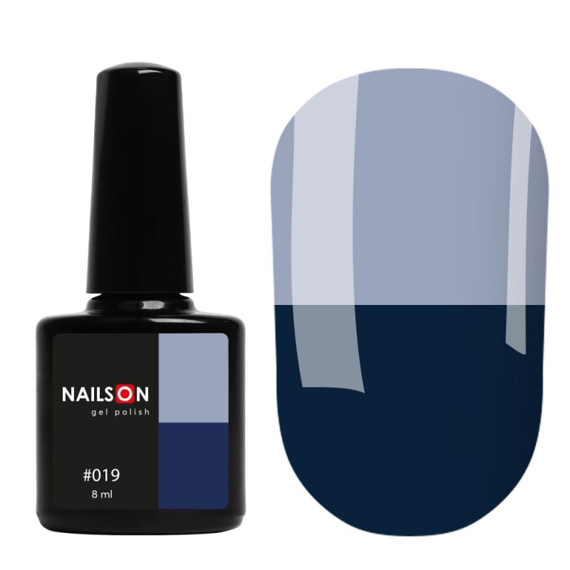 Gel polish NailsOn 019 (dark blue, gray when heated), 8 ml