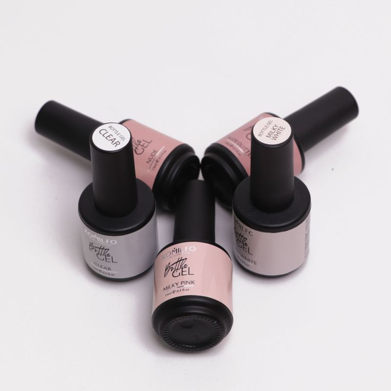 Komilfo Bottle Gel Milky Pink with brush, 15 ml