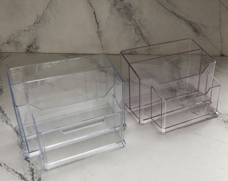 Stand for nail files and brushes on 3 sections (transparent)