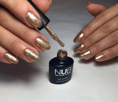 Гель-лак NUB 107 Best Friends (красное золото с блестками), 8 мл