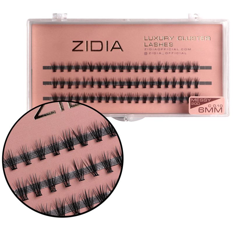 ZIDIA Cluster lashes Ресницы-пучки 20D MESSY C 0,10 (3 ленты, размер 6 mm)