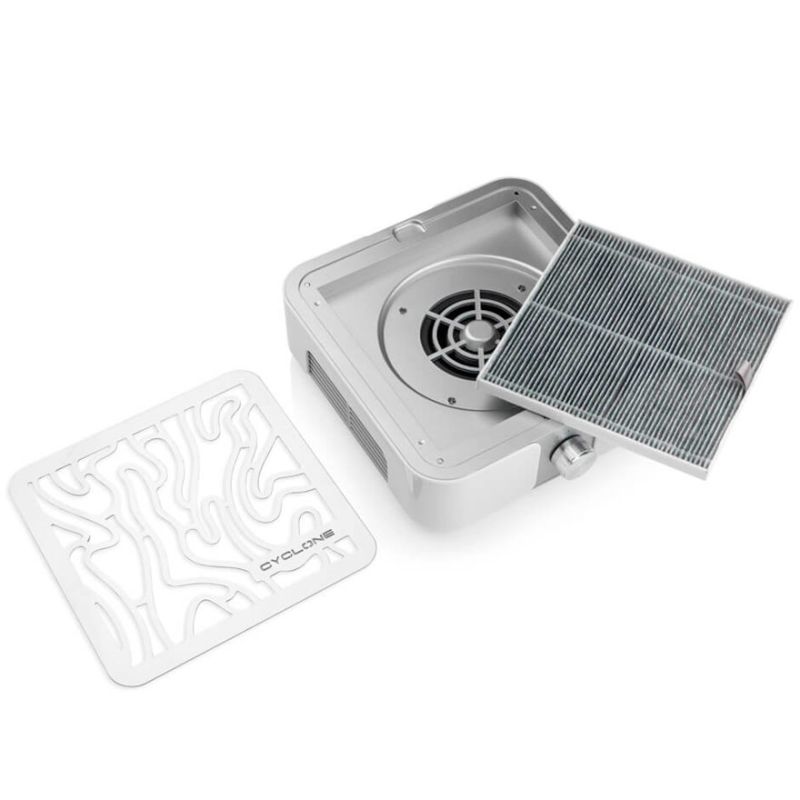 BUCOS Manicure and pedicure hood CYCLONE X 2 SILVER at 72W (12 month warranty)